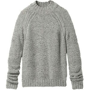 Prana Womens Grey Organic Cotton Blend‎ Textured Raglan Knit Sweater Size M